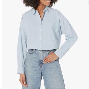 Madewell The Signature Poplin Oversized Shirt in Weathered Sky - Large
